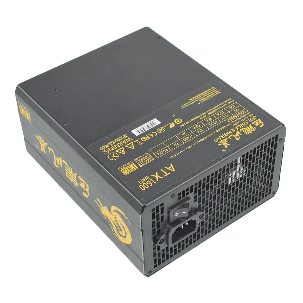 14MM Fan Support Dual CPU 1600W Power Supply ATX 3.0 PCIe 5.0 Unit Professional E-Sports Video Game Computer PSU PC Active PFC