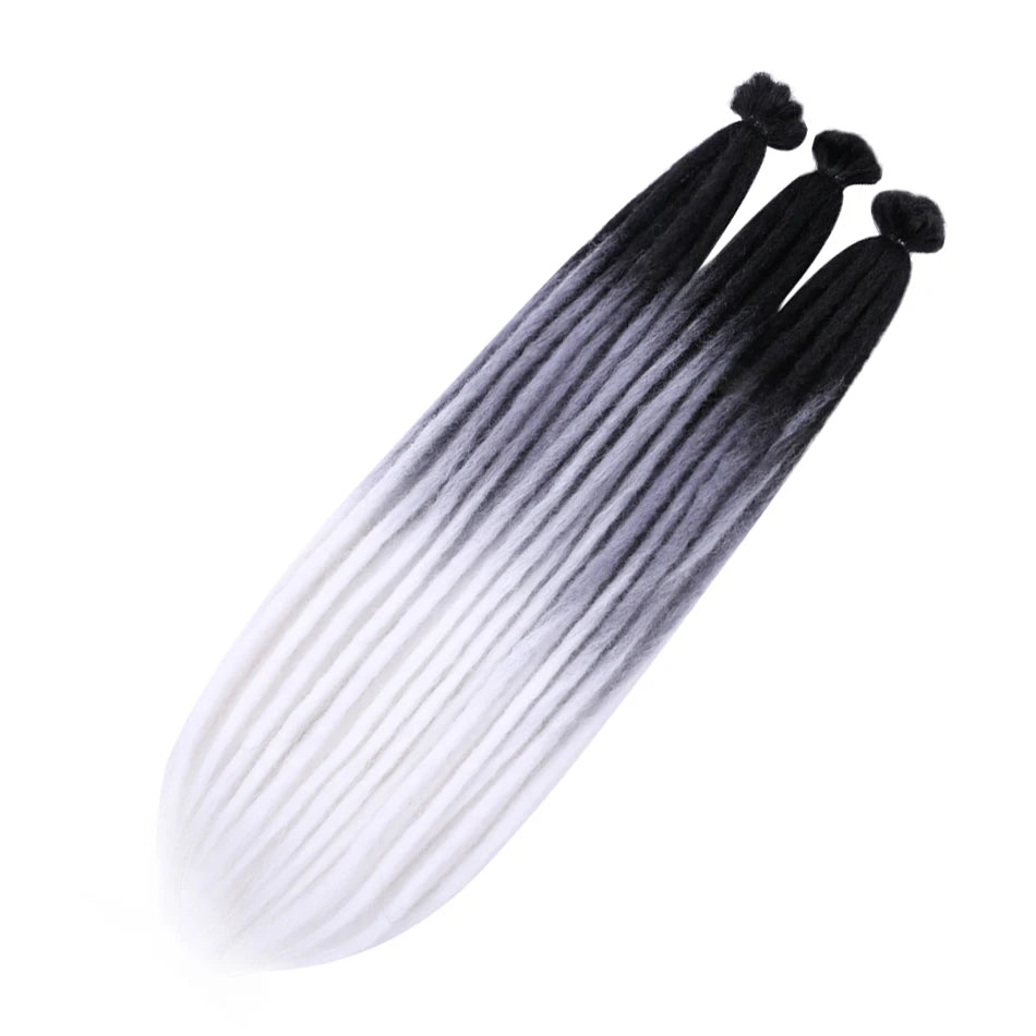 Synthetic Handmade Dreadlocks Hair Extensions Natural Braiding Hair For Black Women Crochet Hair Ombre Colored Crochet Braids
