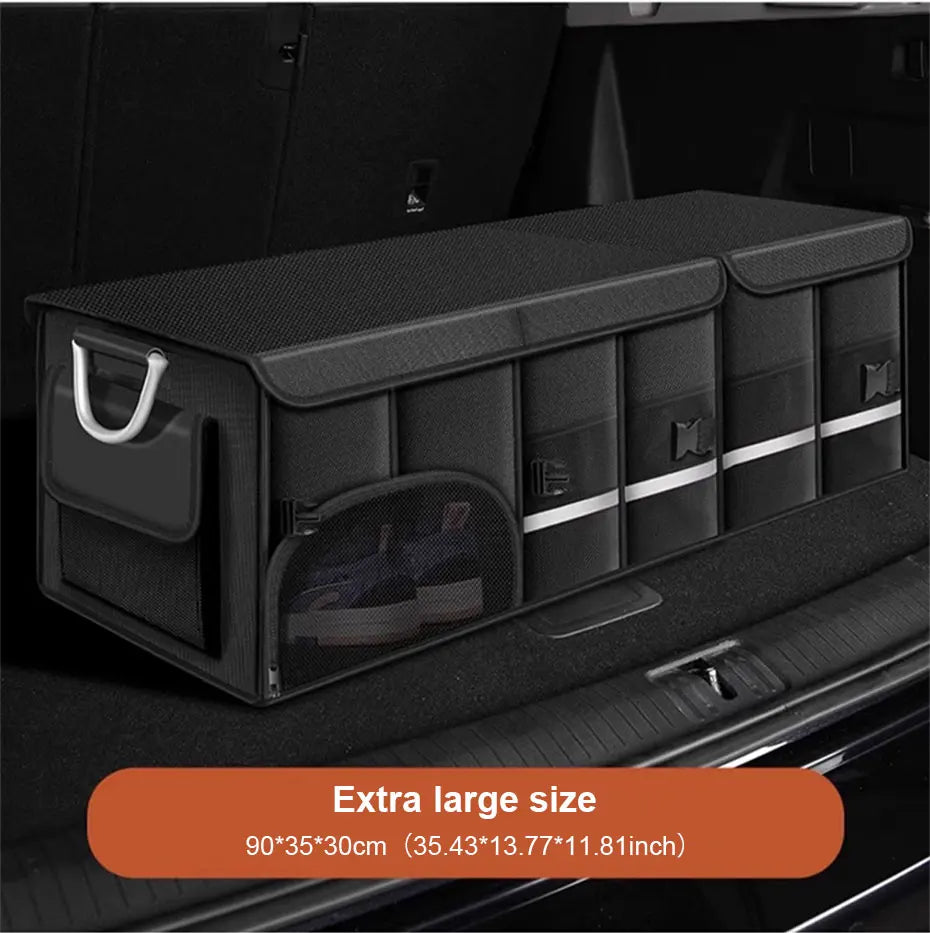 SEAMETAL Foldable Trunk Storage Box Waterproof Oxford Cloth 110L Large-Capacity Car Organizer for Camping/Fishing Easy to Carry