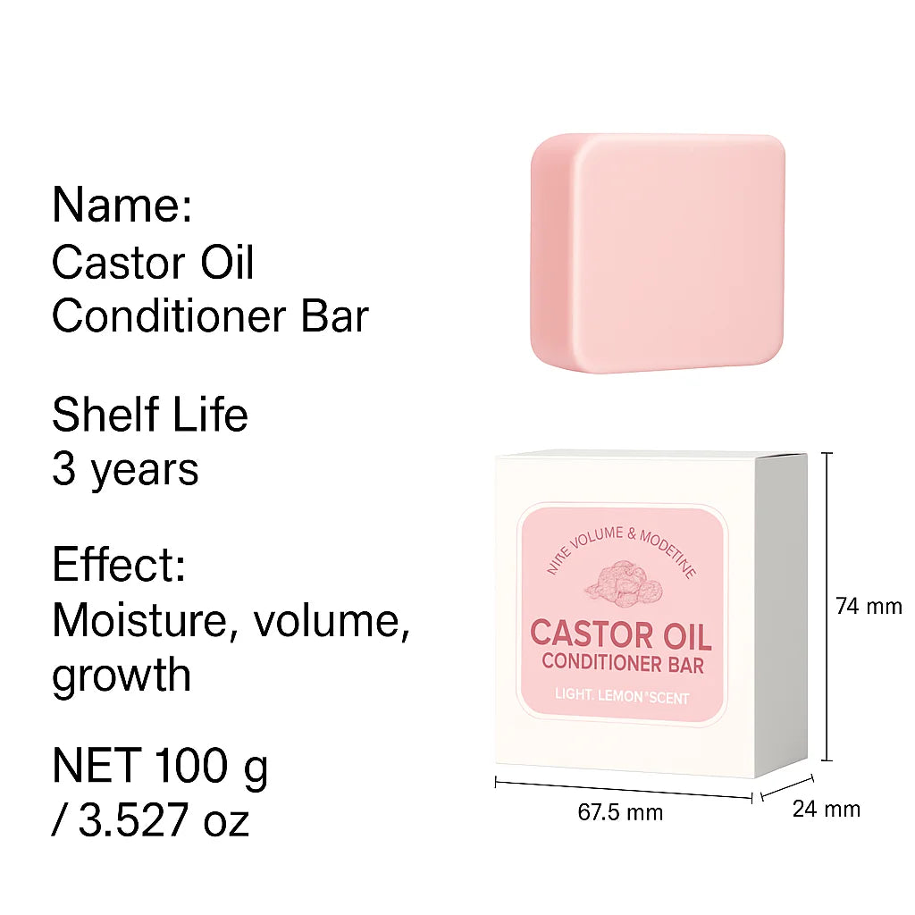 100g Castor Oil Conditioner Bar Anti-frizz Nourishing & Soothing Oil Control Conditioner for All Hair Types Hair Moisturizing