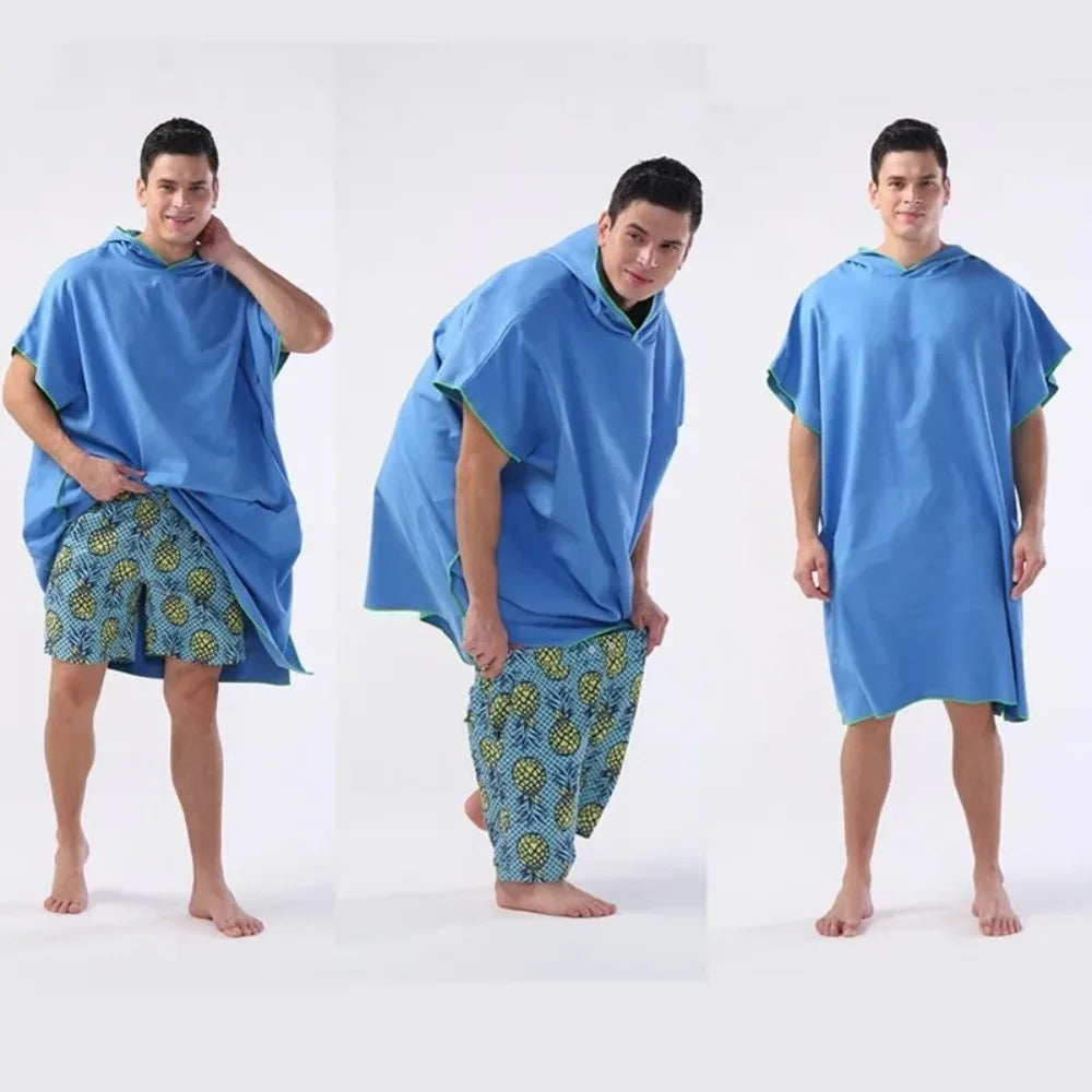Microfiber Quick-drying Swimming Towels Absorbent Hooded Swimming Dry Towels Quick Dry Windproof Beach Poncho Towels Swimming