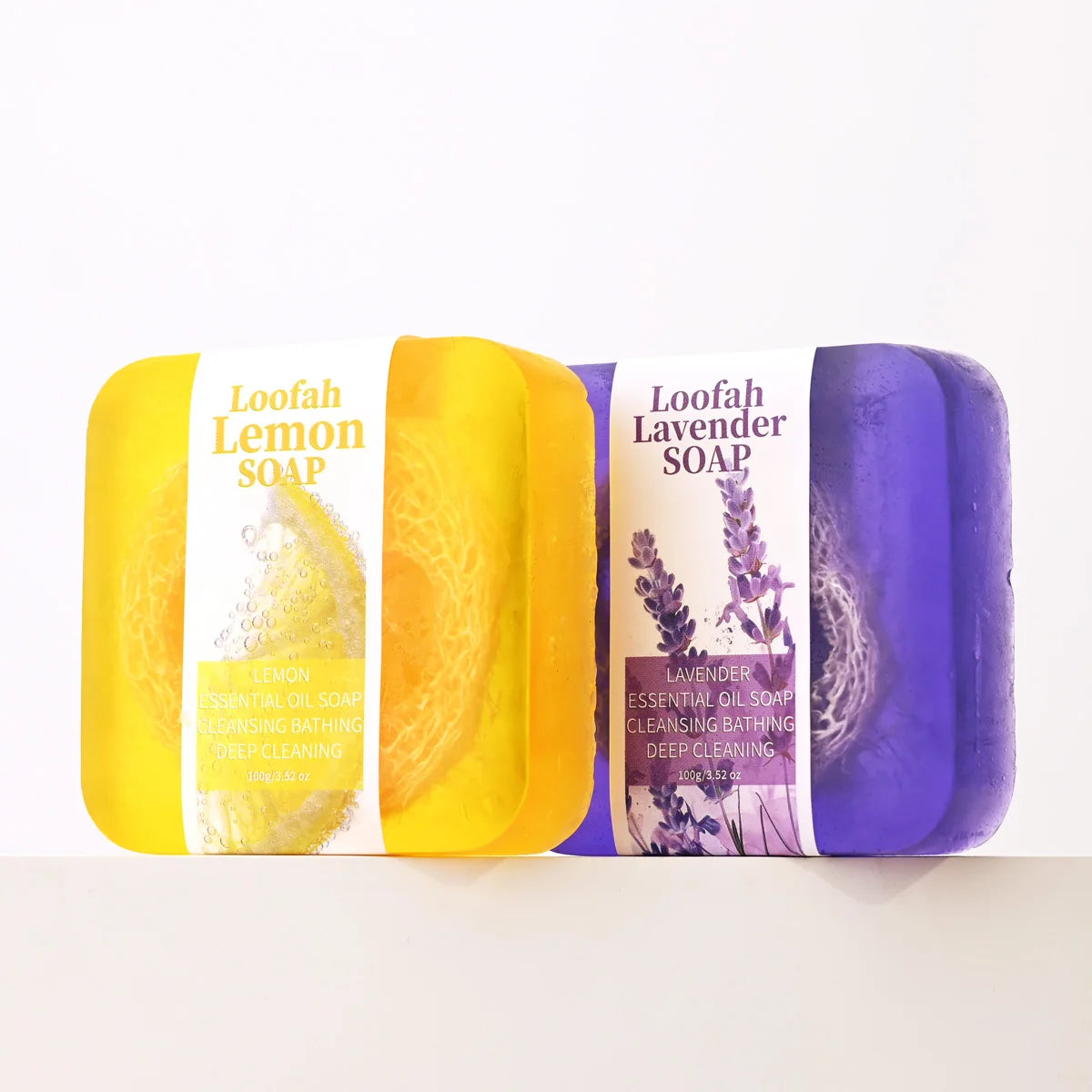 S+100g lavender luffa essential oil handmade soap, citric acid deep cleansing lotion, bath soap, whitening luffa soap