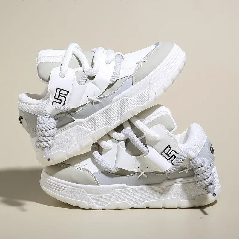 Trendy Women's Men Chunky Sneakers Versatile Casual Thick Soled Board Shoes Female Little White Shoes Walking Shoe Hombre Mujer