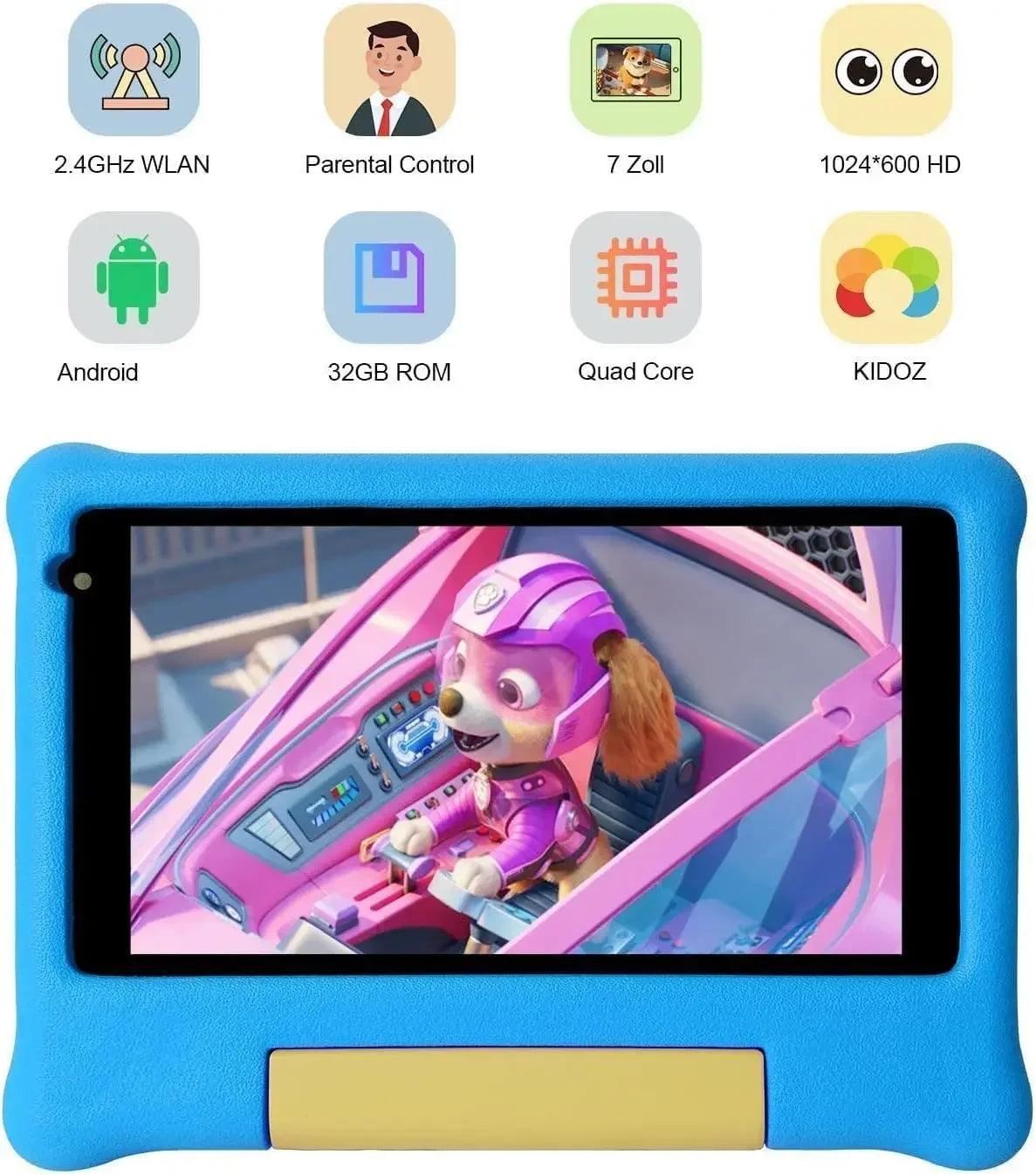 URAO Kid Tablet 7 Inch Android Tablet for Children 5GB RAM 32GB ROM 128GB Expandable Wi-Fi Bluetooth Type-C Case Children's Gift
