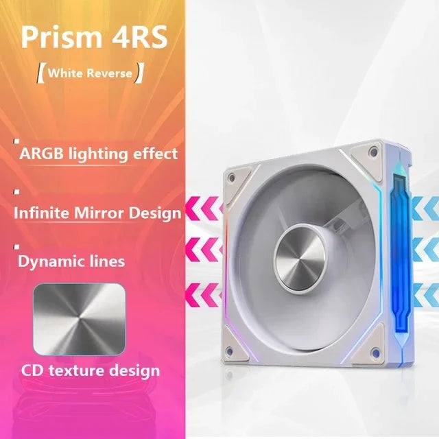 PRISM 4 PRS ARGB CPU Fan 4PIN PWM Silent Chassis Fan 120mm Infinite Mirror 5V 3PIN Motherboard Light Sync Case Cooler Fan