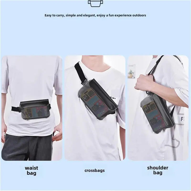 Waterproof Mobile Phone Pocket Bag Valuables Belt Bag Beach Swimming Snorkeling With Adjustable Touch Screen Drifting Snorkeling