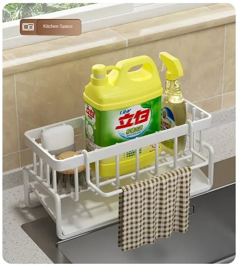 kitchen Organizer storage Multifunctional Sponge Rack Drainer Kitchen Shelf Sink Rag Dishwashing Detergent Dishcloth Organiser