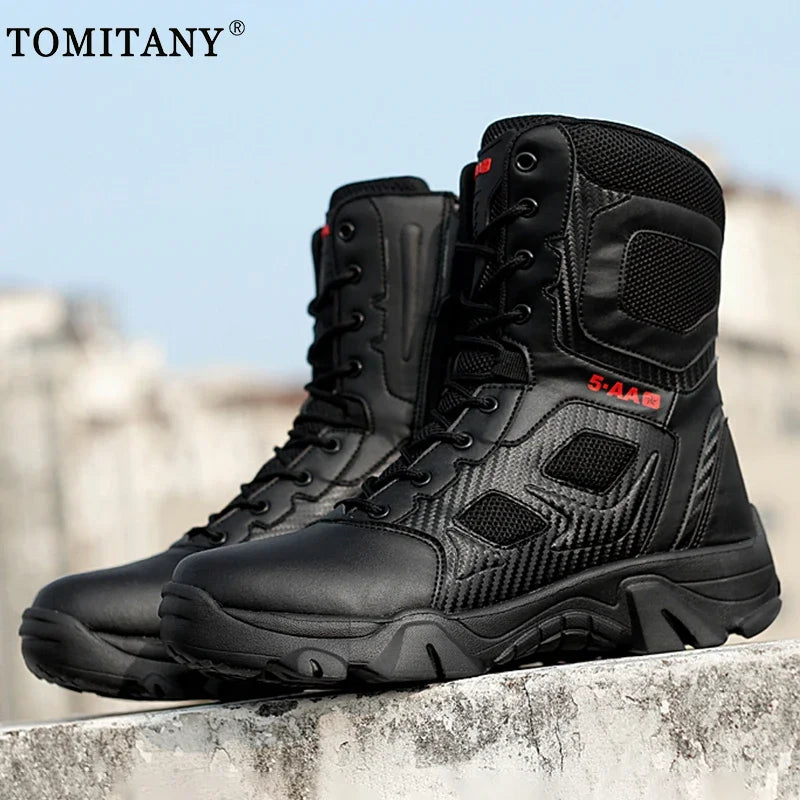 Men Shoes 2024 Winter Men Combat Tactical Boots Ankle Work Safety Shoes Special Force Army Boots Male Waterproof Motorcycle Shoe
