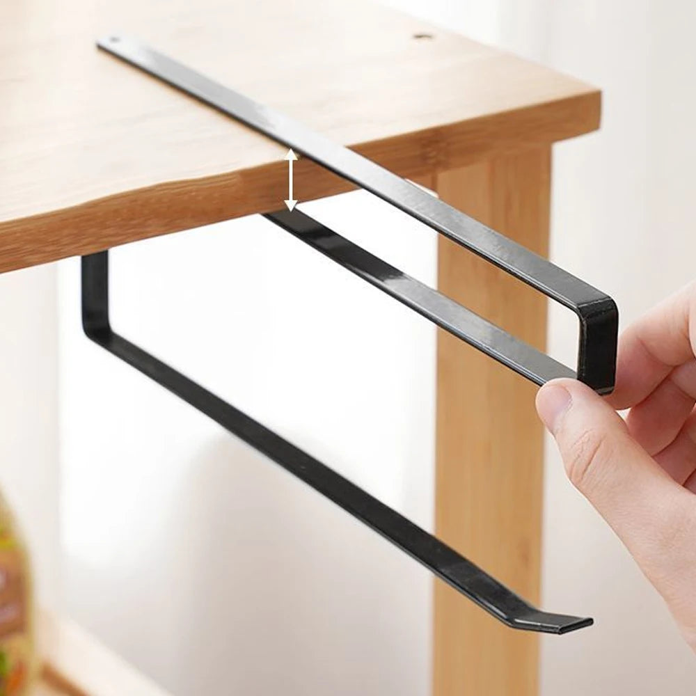 Kitchen Paper Roll Holder Towel Hanger Rack Cabinet Rag Hanging Shelves Organizer Shelf Toilet Paper Holder Storage Accessories