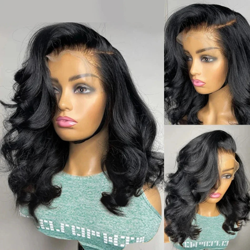 Glueless Body Wave Bob Wig Peruvian Lace Frontal Ready To Wear Human Hair Wigs NaturalColor Perruques Cheveux Humain Wear And Go