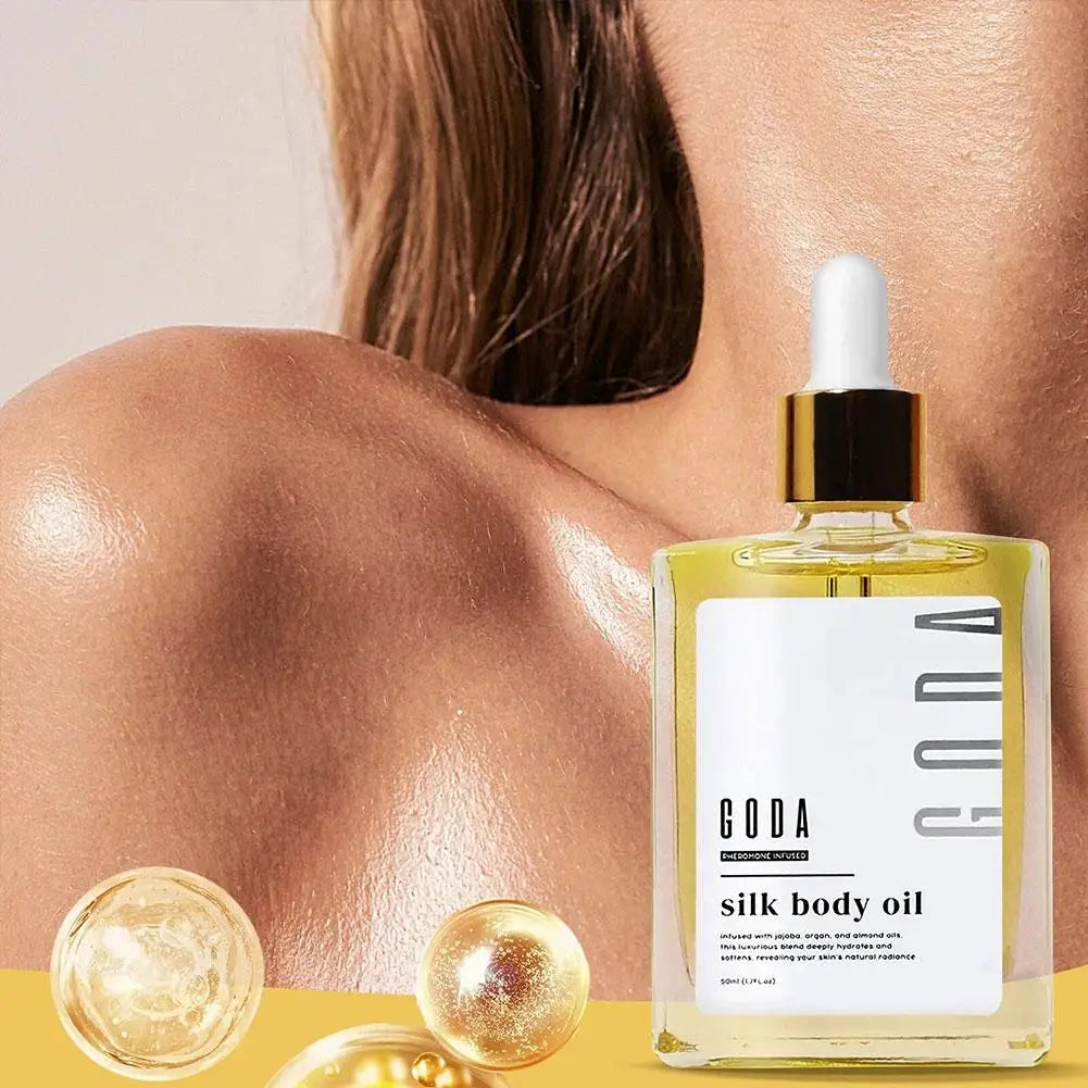 50ml GODA Silk Body Oil & Pheromone Fragrance Body Oil Smooth And Delicate Skin Deeply Nourishing And Moisturizing Long-Lasting