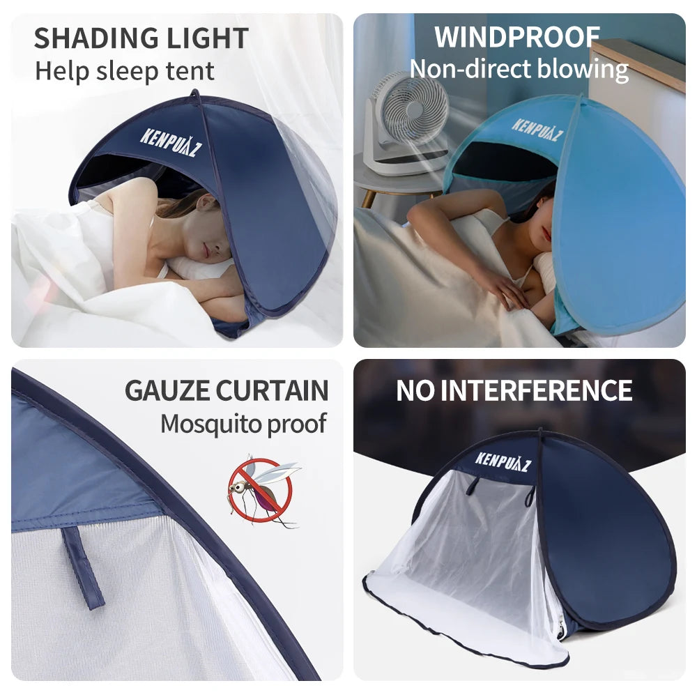 Portable Sun Shelter Instant Sun Shade Canopy Head PopUp Canopy Automatic Shade Tent for Beach Camping Fishing Hiking Picnic
