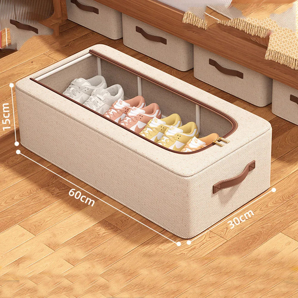 Shoe Organizer for Closet Storage Bins Hat Organizer Under Bed Storage Containers Foldable Stackable Storage for Storing Clothes