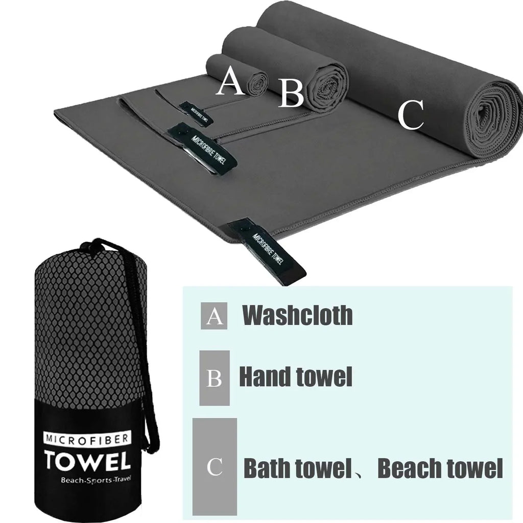 Quick Drying Towel, Lightweight Microfiber Sports Towel for Swimming, Beach, Camping, Gym, Yoga, Fast Dry Bath Towel Home