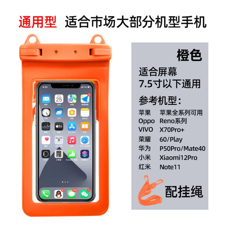 Universal Waterproof Mobile Phone Case Diving Surfing PVC Bags 7.5inch Phone Waterproof Pouch Cover Underwater Swimming Dry Bag