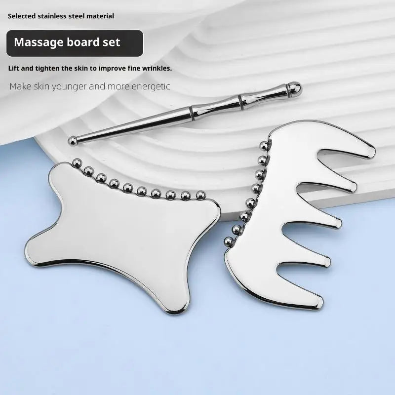 Gua Sha Board Guasha Massage For Face Stainless Steel Body Massager Facial Scraping Plate SPA Guasha Scraper For Neck Back