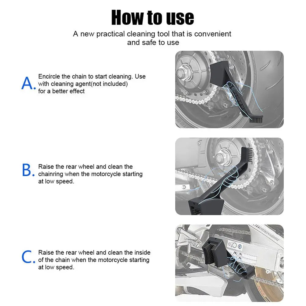 Tool Cleaning Kit Tire Cleaning Brush Motorcycle Chain Cleaner Bicycle Chain Clean Brush Gear Chain Brush Bike Chain Cleaner