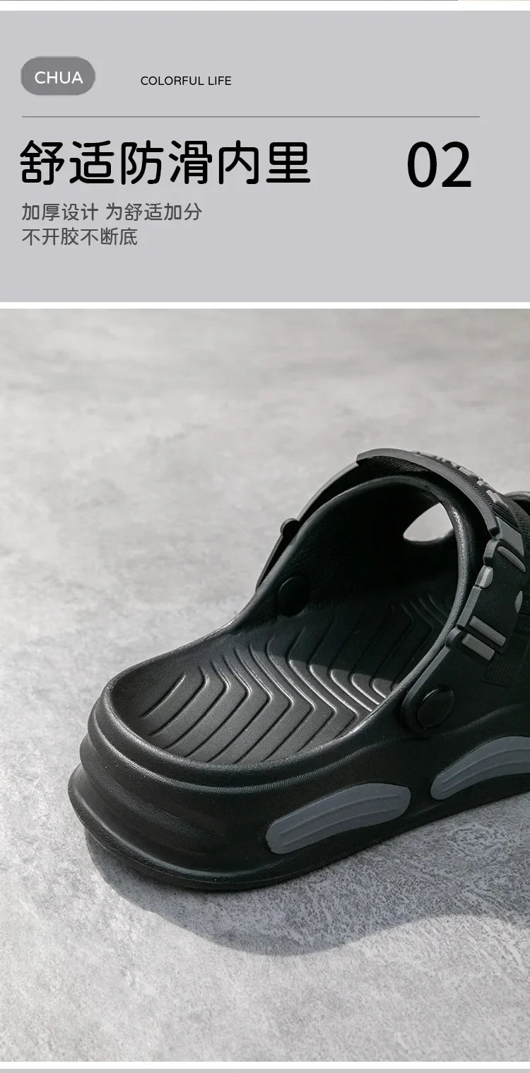 Men's Cloud Soft Thong Slippers Two-Way Wear Thick Bottom Waterproof Non-Slip Driving Comfortable Summer Sandals