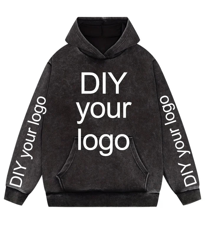 Washed Retro Hoodies 5 Colors 100%Cotton Hoody Customized Personalized Pattern Customization Pullover Team Logo Company Logo