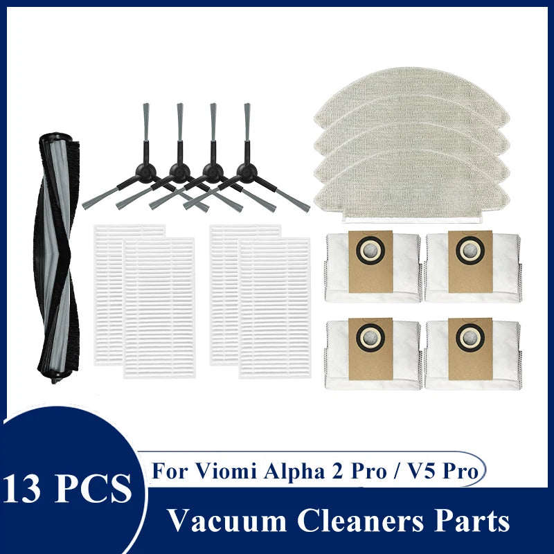 For Viomi Alpha 2 Pro / V5 Pro / V-RVCLM27B / V-RVCLM40B Vacuum Cleaner Parts Replacement Main Side Brush Filter Mop Accessory