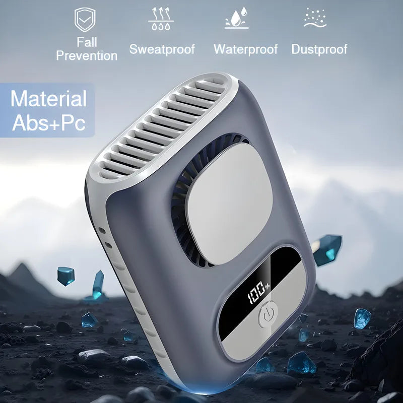 Summer Portable Waist-mounted Fan 3CM Ultrathin 4000mAh Clip on Strong Wind Small Fan Outdoor Work Neck Hanging Cooling Fan