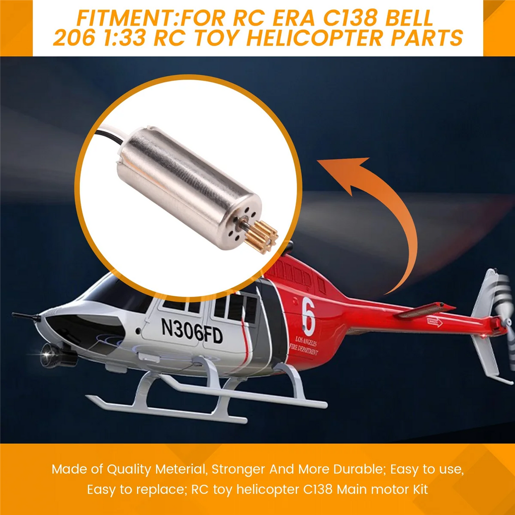 New RC Toy Helicopter Upgrade C138 Main Motor Kit for RC ERA C138 Bell 206 1:33 RC Toy Helicopter Parts