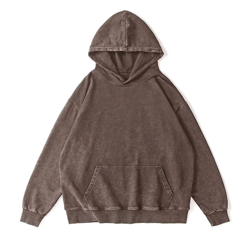 Couple Hoodies Washed Vintage Long Sleeve Autumn Winter Sweatshirts Loose Oversized Streetwear Pullovers Cotton Tops