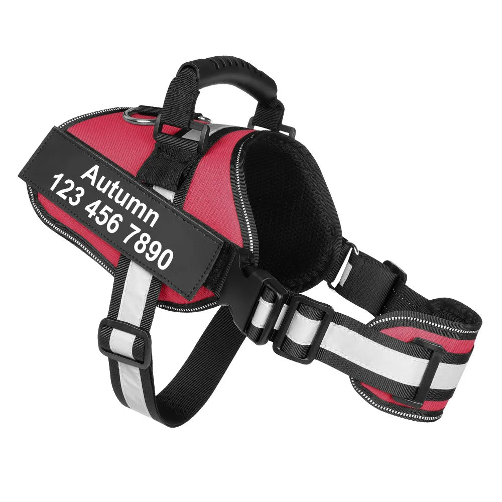 Harness For Dogs Breathable Adjustable Dog Vest Harness Pet NO PULL Vest Reflective For Medium Large Dog With Name Collar Patch