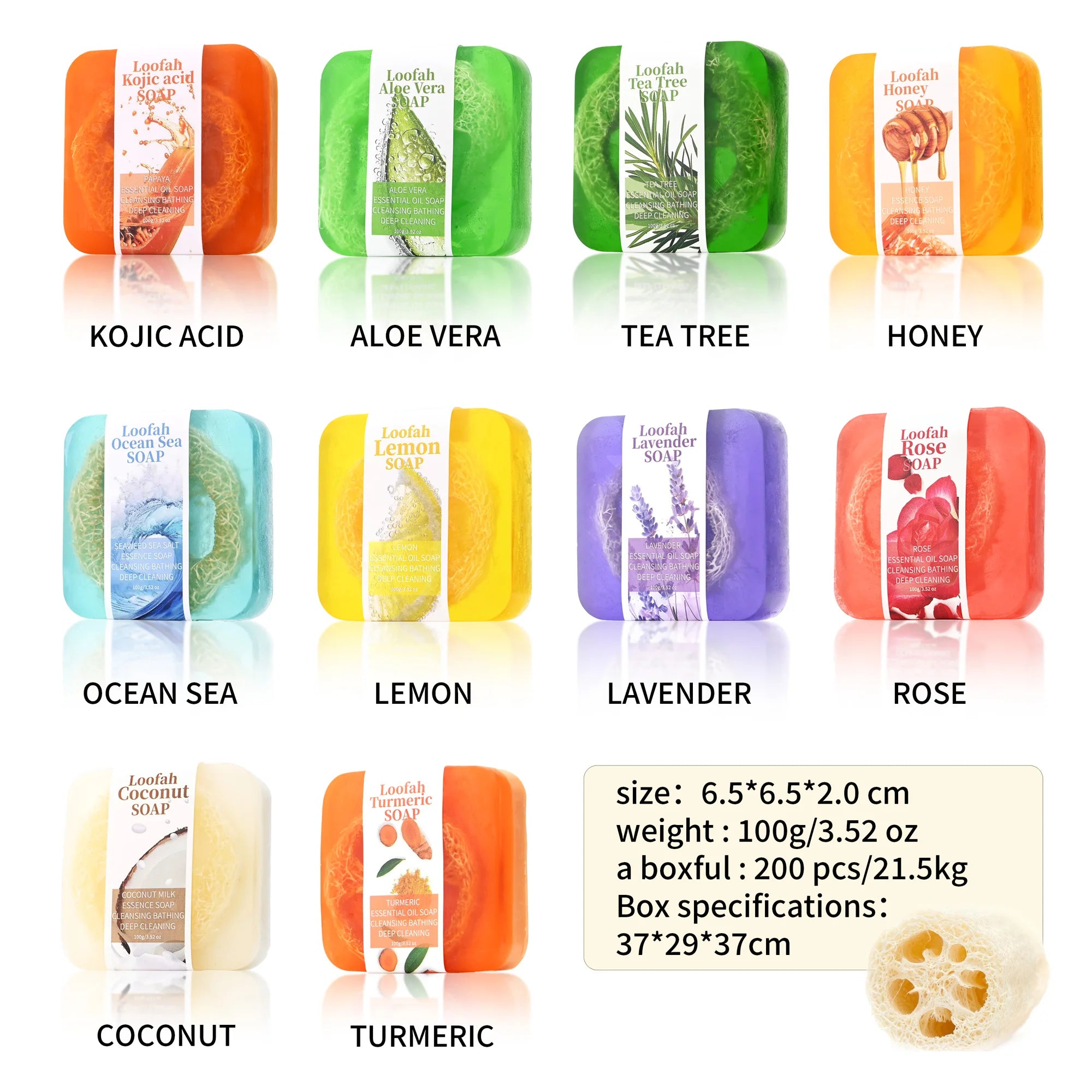 S+100g lavender luffa essential oil handmade soap, citric acid deep cleansing lotion, bath soap, whitening luffa soap