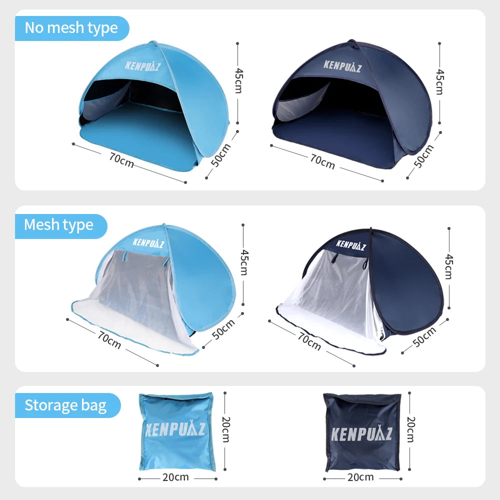 Portable Sun Shelter Instant Sun Shade Canopy Head PopUp Canopy Automatic Shade Tent for Beach Camping Fishing Hiking Picnic
