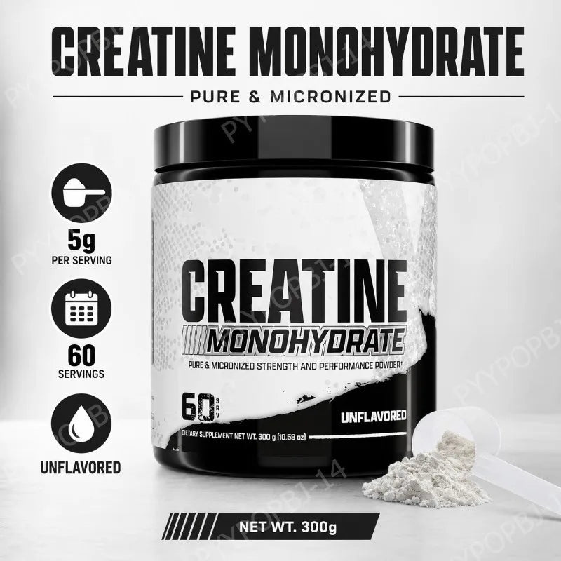 Creatine Monohydrate Powder 5g Per Serving Supports Strength Muscle Recovery Unflavored 60 Servings 300g