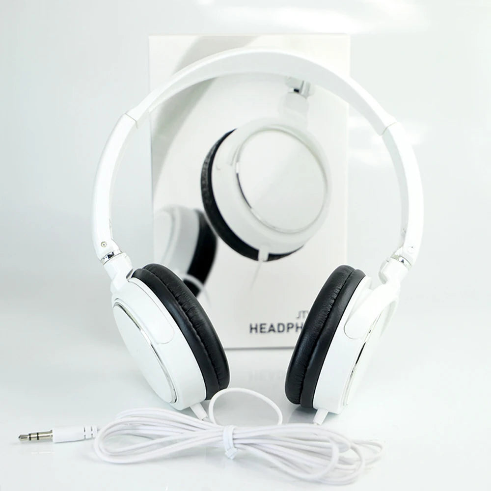 Universal 3.5mm Wired Computer Headphone Foldable Portable Music Gaming Headset Noise Canceling Sports Earphone Stereo Headset
