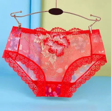 Women Sexy Lace Embroidery Panties Briefs Bragas Mujer Transparent Underwear Skin-Friendly Lingerie for Ladies Underpanties