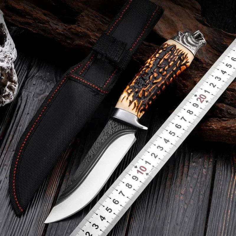 Kitchen-Friendly Meat Cutting Tool - Compact Straight Knife for Portability and High-Hardness Slicing - Ideal for Eating Meat