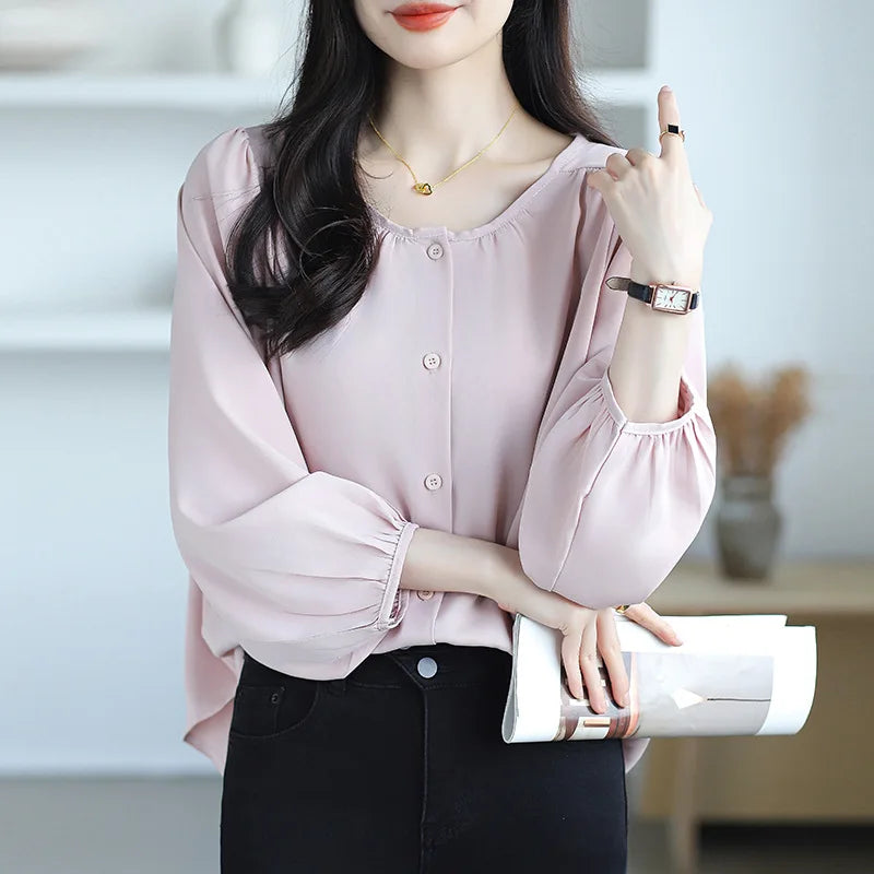 Women's Loose and Casual Shirt, Slim and Reduces Age-reducing Temperament