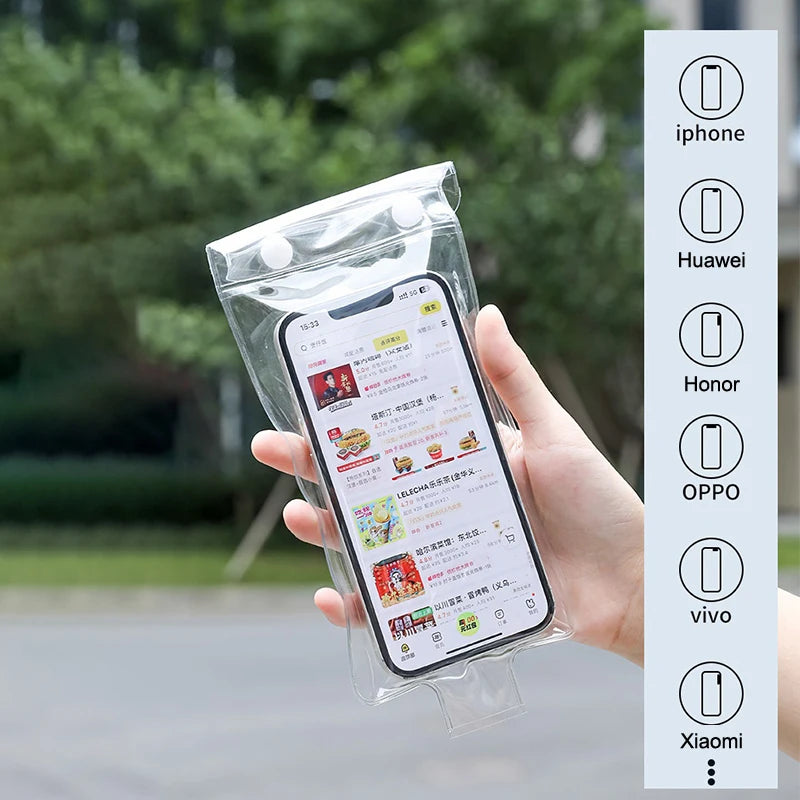 5PCS Waterproof Phone Cover Clear Case for Rider Motocycle Ridding Rainproof Phone Pouch Dry Bag Touchable Screen for Charge