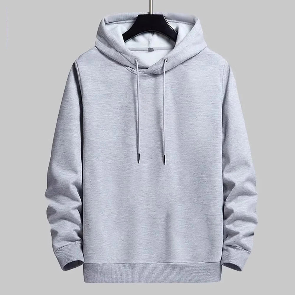 Mens Casual Hoodies Pullover Fleece Lined Long Sleeve Athletic Hooded Sweatshirt Suitable for Autumn and Winter Wear
