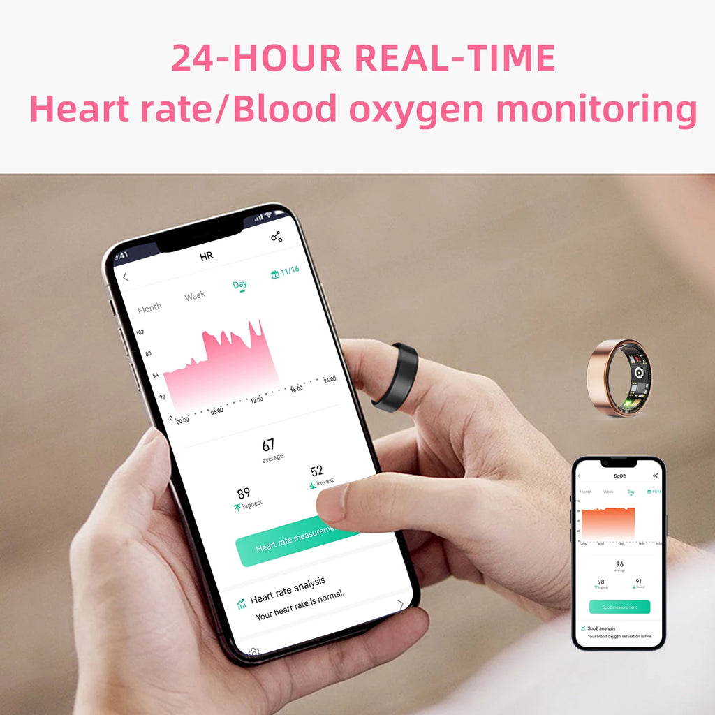 Smart Ring 2025 Smartring Health Monitoring IP68 Waterproof Multi-sport Modes Bluetooth Sleep Tracker Finger smartring for Men