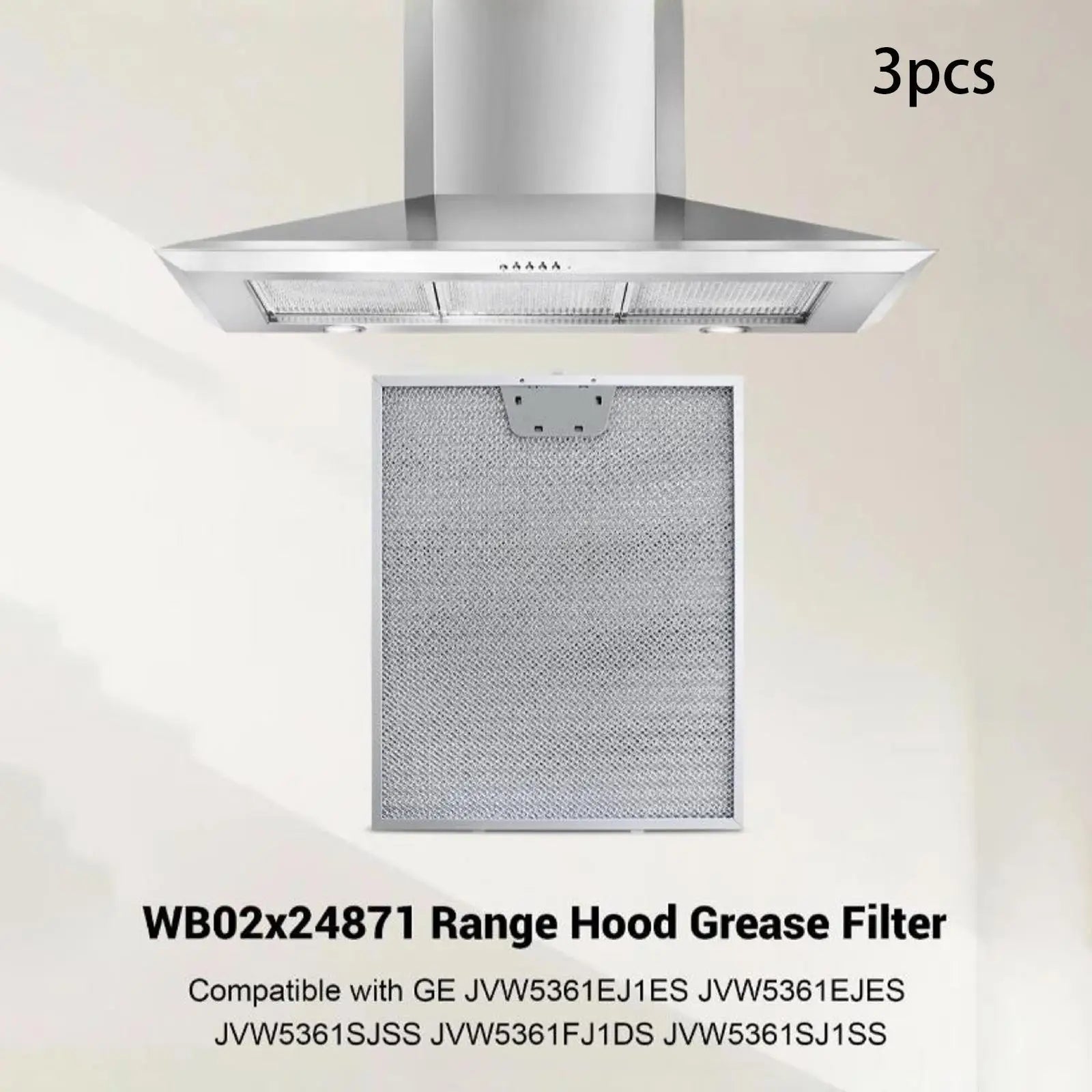 3 Pieces Range Hood Grease Filter WB02x24871 Kitchen Tool Accessory Supplies