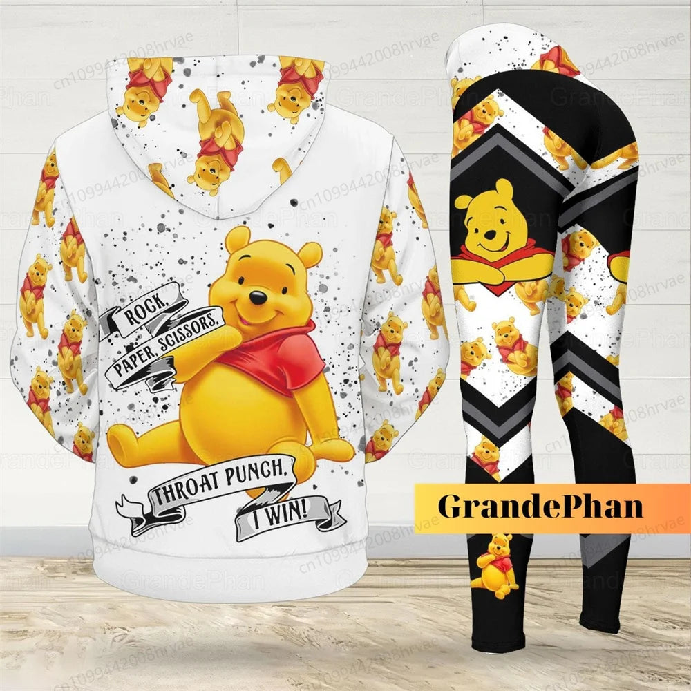 Disney Winnie the Pooh Hoodies and Leggings, Custom Winnie the Pooh 3D Printed Sweatshirts, Womens Yoga Pants Set 2025