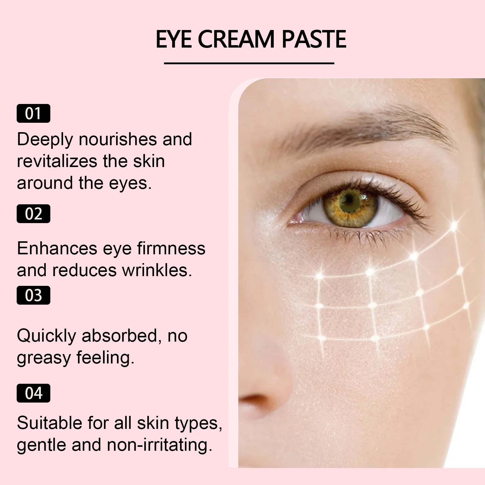 Anti Wrinkle Eye Cream Hydration Moisturizing Compact Wrinkle Reduce Eye Fine Sagging Line Defense Restore Eye Elasticity Cream