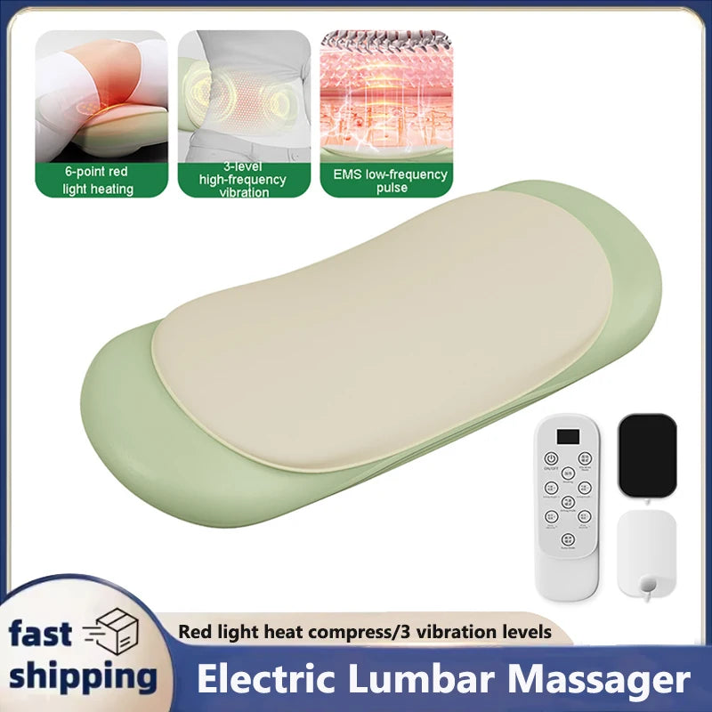 Electric Lumbar Massager Waist Back High-Frequency Vibration Massager Waist Spine Support Airbag Traction Massage Machine