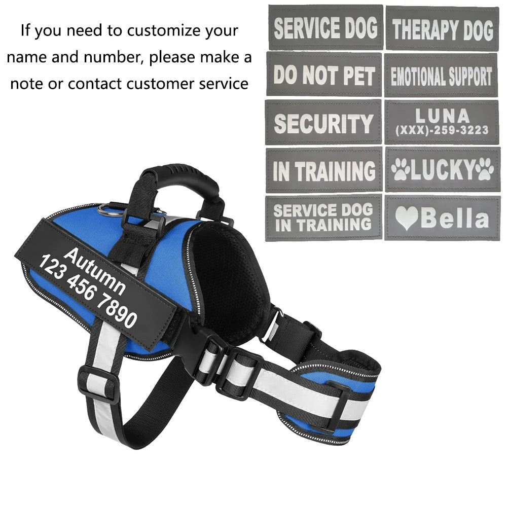 Harness For Dogs Breathable Adjustable Dog Vest Harness Pet NO PULL Vest Reflective For Medium Large Dog With Name Collar Patch