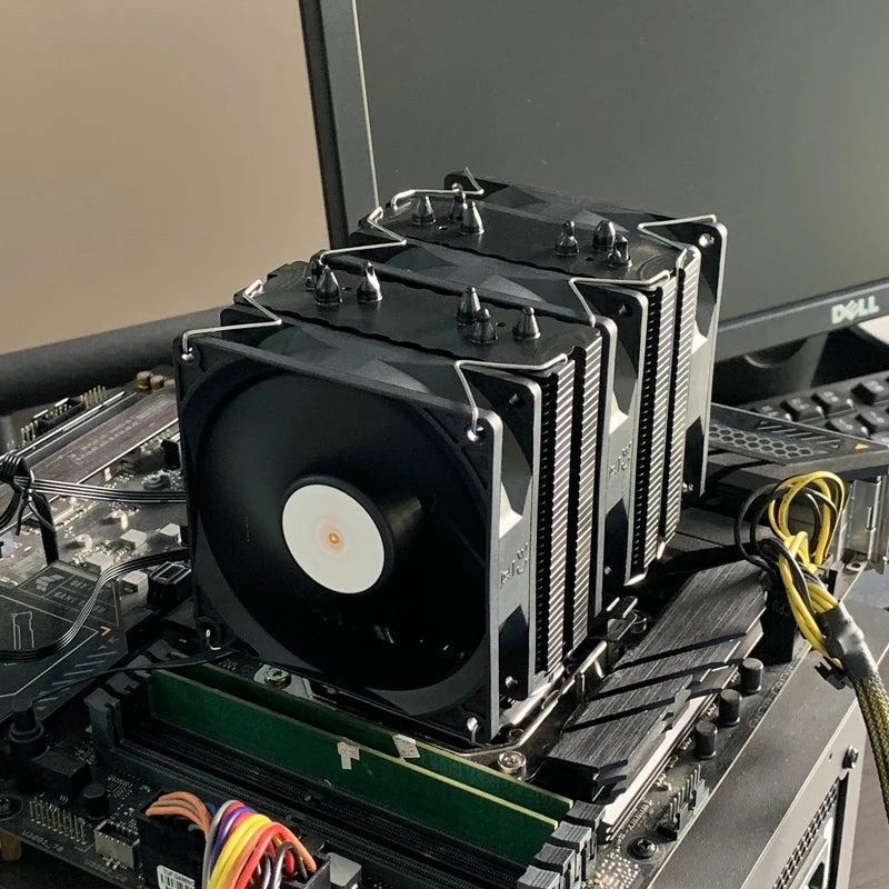 CPU Air Cooler 4PIN PWM 6 Heat Pipe PC Processor Radiator for LGA1700 1200 1150 1151 1155 1156 2011 X99 AMD AM4 AM5 Ventilador