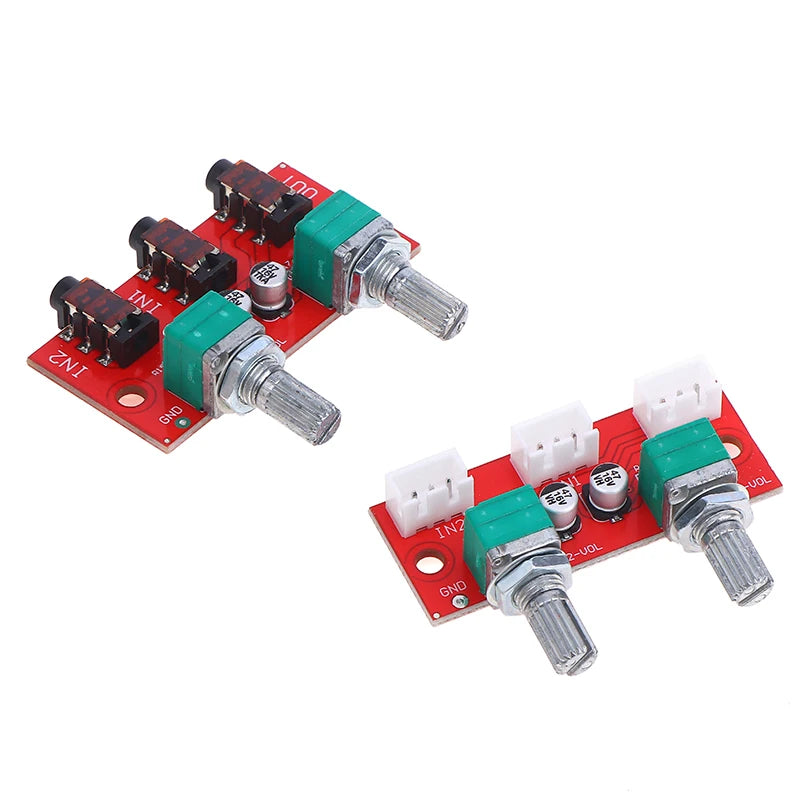 1Pc Dual Channel Stereo Passive Audio Mixing Board Signal Mixer 2 Way Input 1 Way Mixed Output