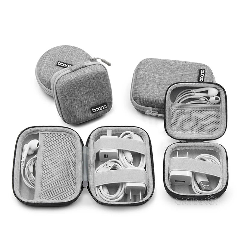 Shockproof Electronics Organizer Case for Power Adapter Cable Storage Bag Bluetooth Earphone Case Travel Small Tech Gadget Pouch