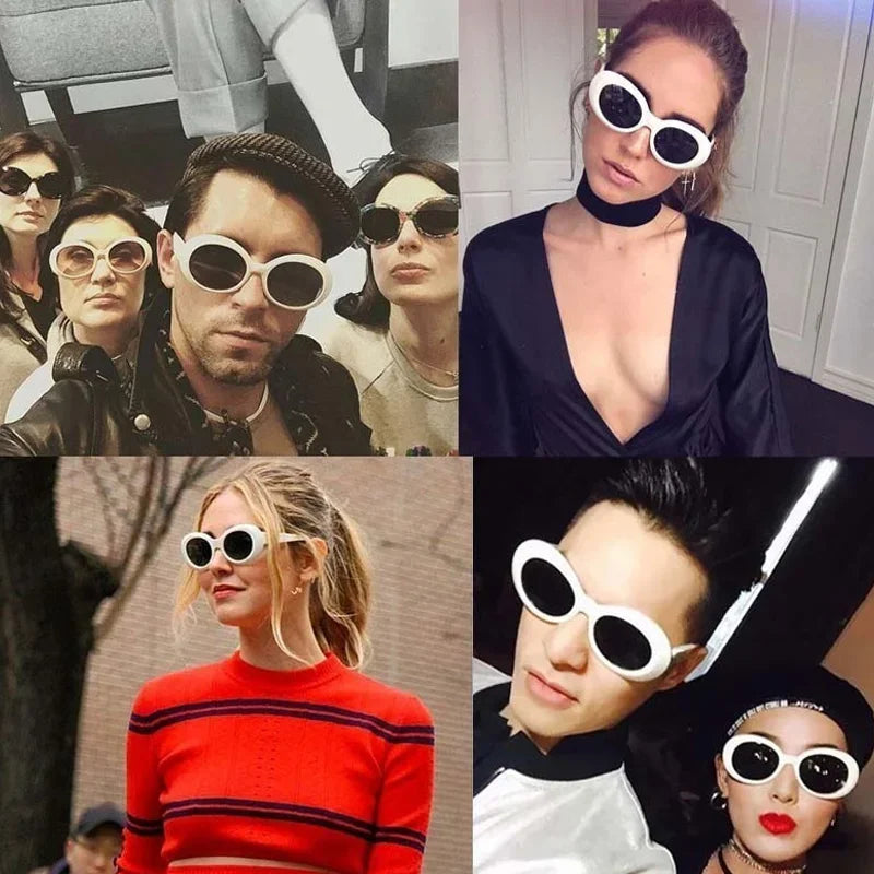 New Retro Oval Sunglasses Man Vintage Fashion Sun Glasses Classic White Black Lentes De Sol Mujer UV400 Gafas De Sol