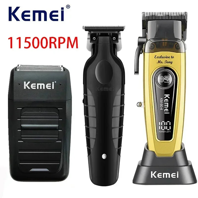 Kemei 11500RPM Rechargeable Hair Clippers Barber Cordless Hair Trimmer Shaver Men Hair Cutting Machine KM-2299 KM-90-4 KM-1102