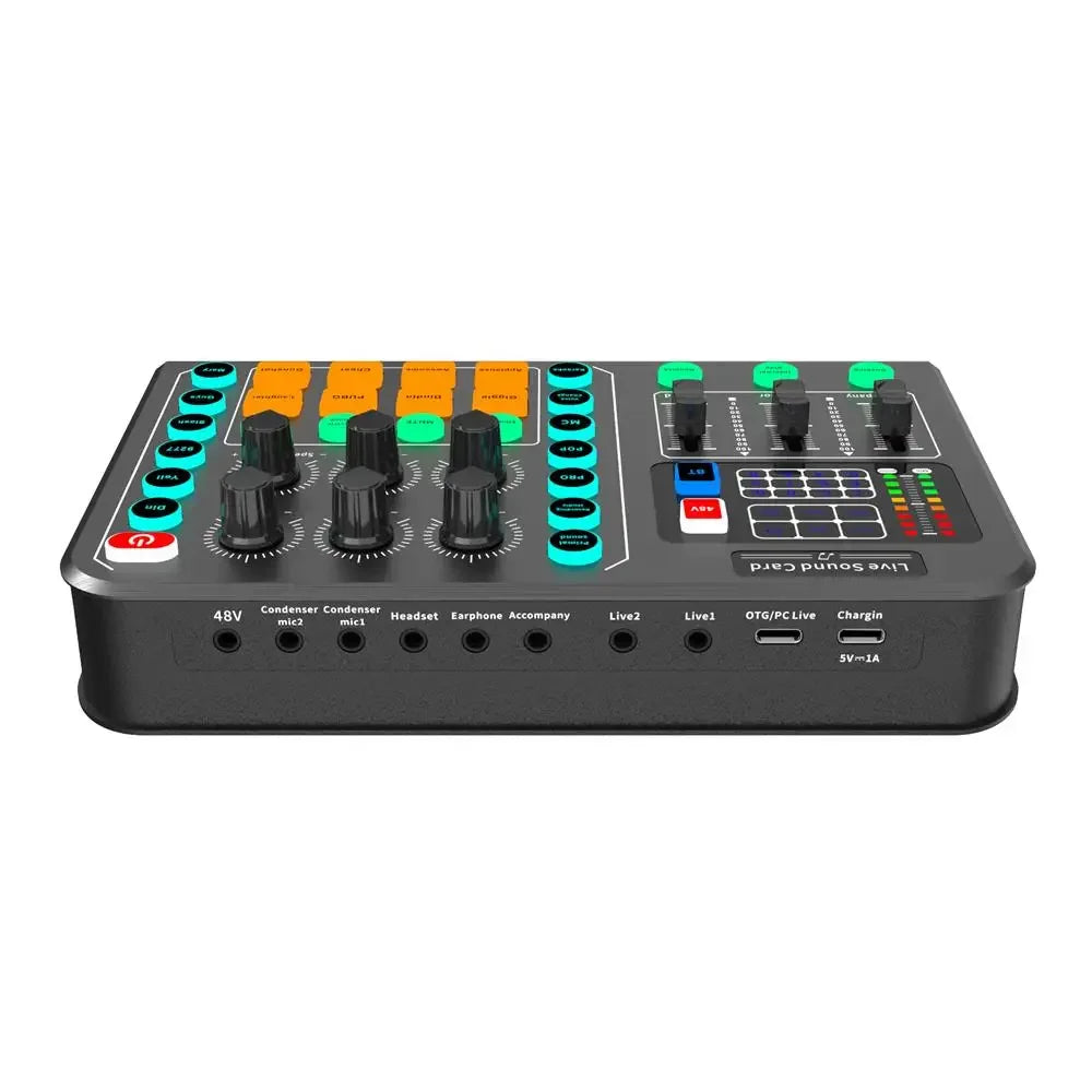 M6 Sound Card Audio Mixer for Live Broadcast Karaoke Live Broadcast Equipment for Game Singing Voice Podcast Live Streaming