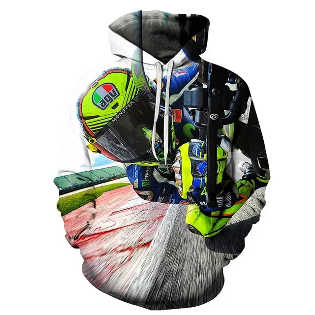 Vintage Motorcycle Hooded Shirt Men's Clothing 3d Oversized Sweatshirts Pullover Fashion Hoodies Cool Streetwear Tops Outdoor